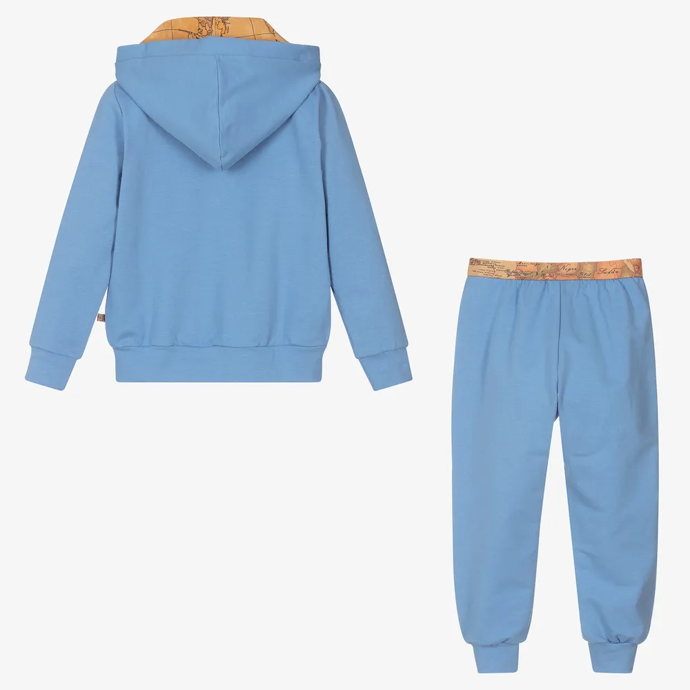 Boys Blue Geo Map Tracksuit