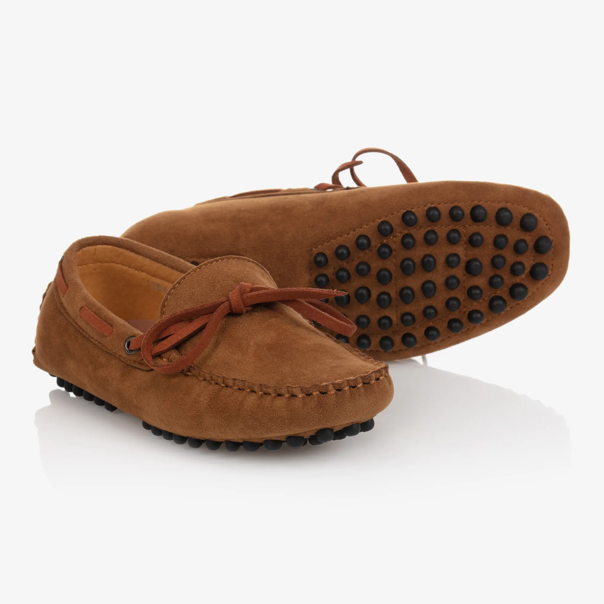 Boys' Faux Suede Moccasins in Brown