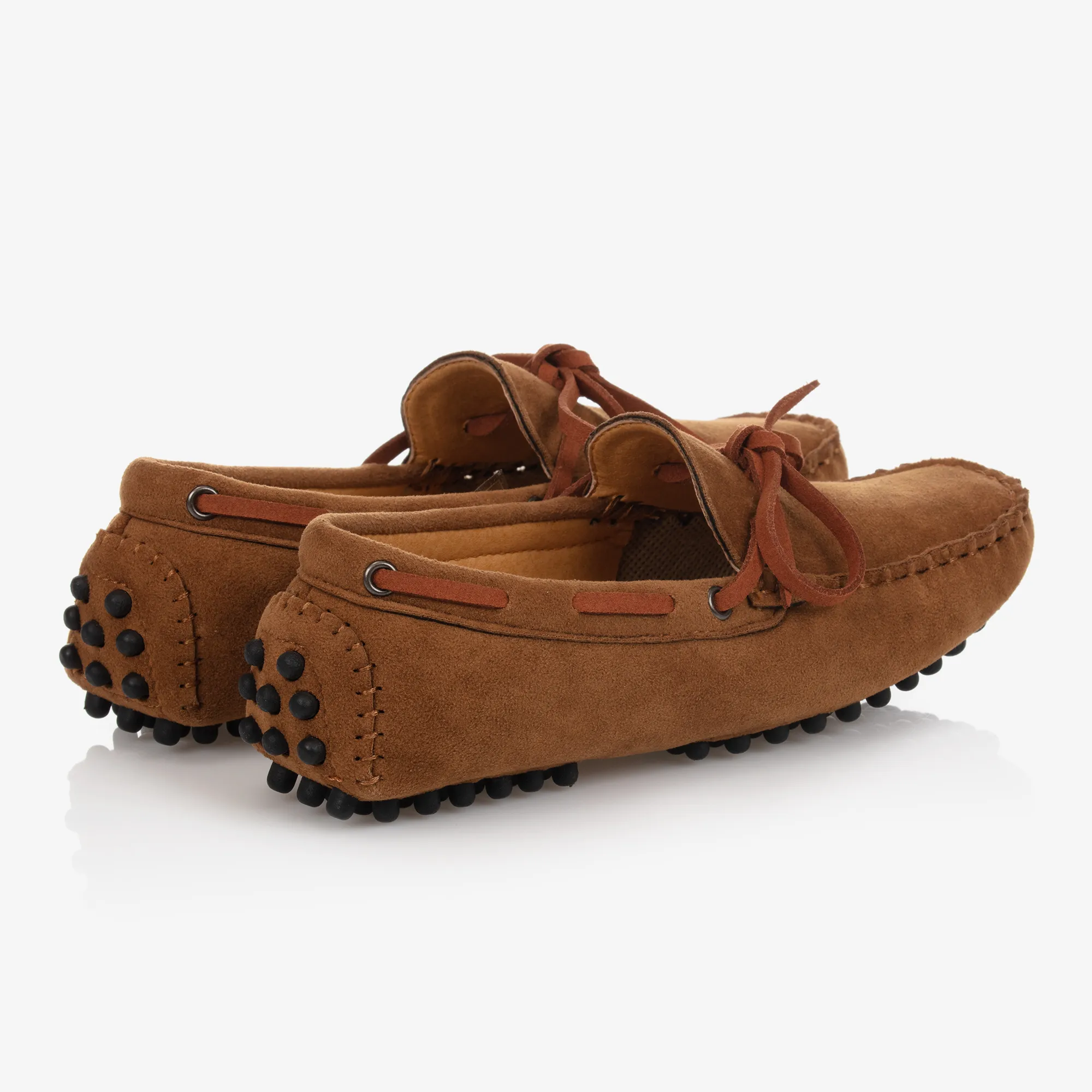 Boys' Faux Suede Moccasins in Brown