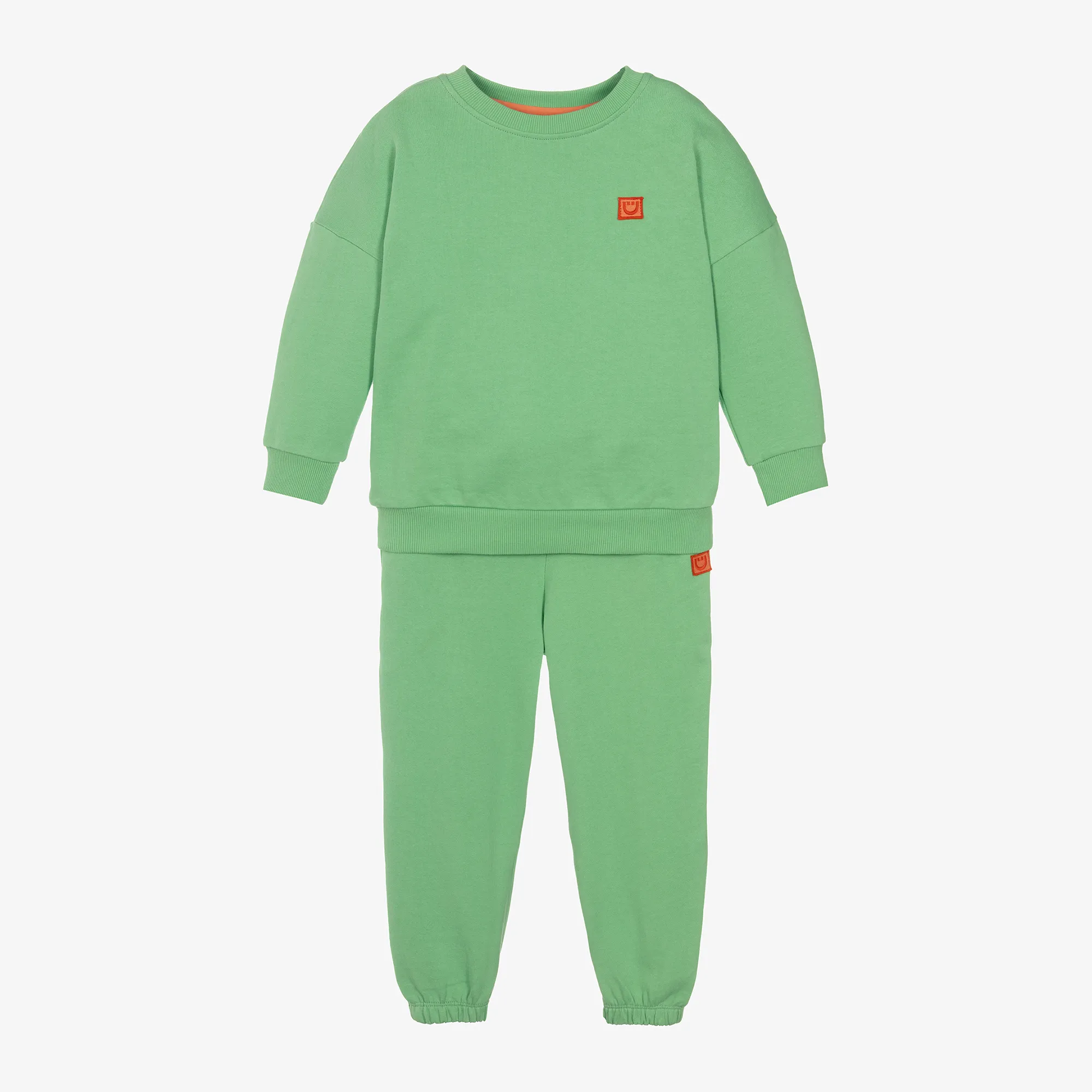 Green Cotton Boys Tracksuit