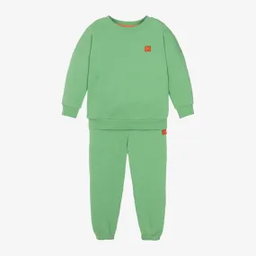 Green Cotton Boys Tracksuit