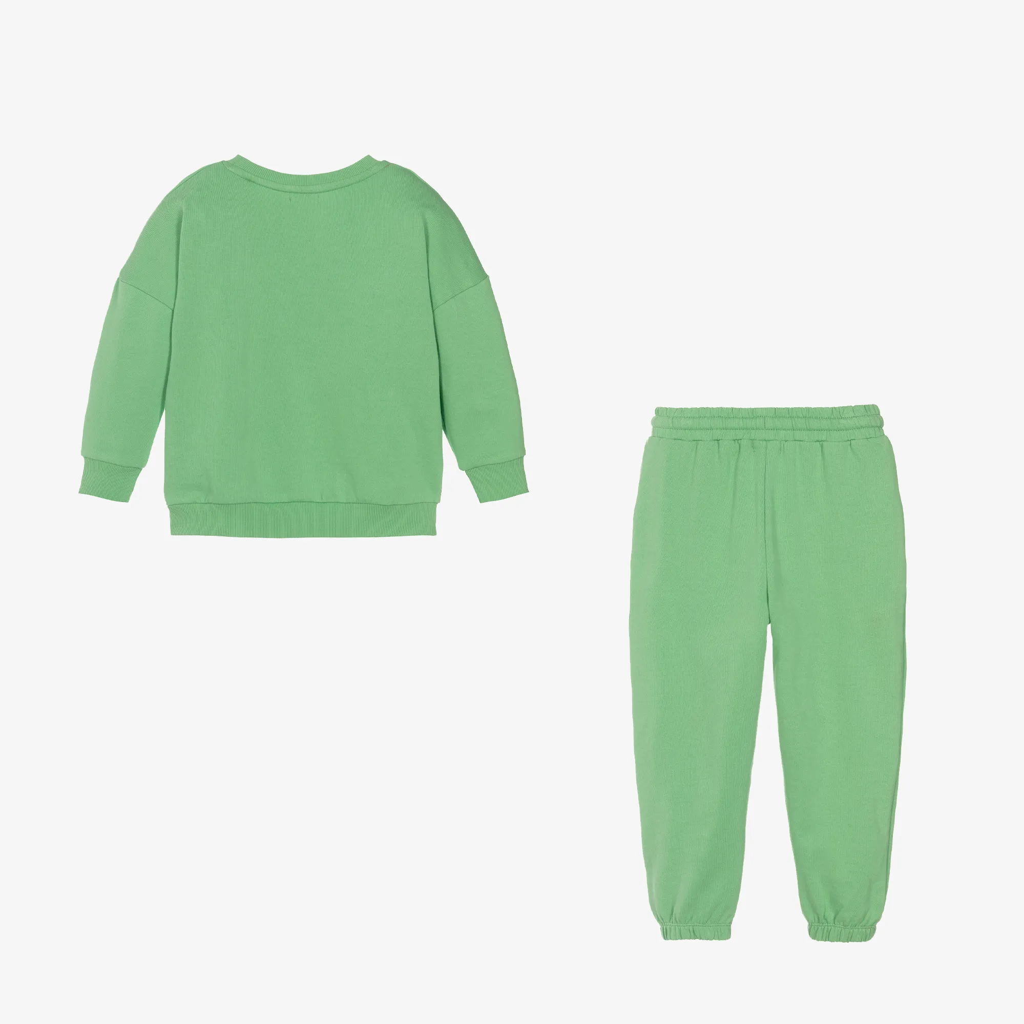 Green Cotton Boys Tracksuit