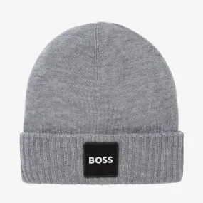 Boys Grey Knitted Beanie Hat