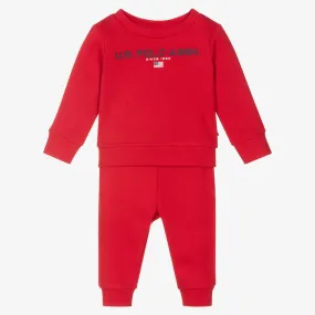 Red Cotton Tracksuit for Boys