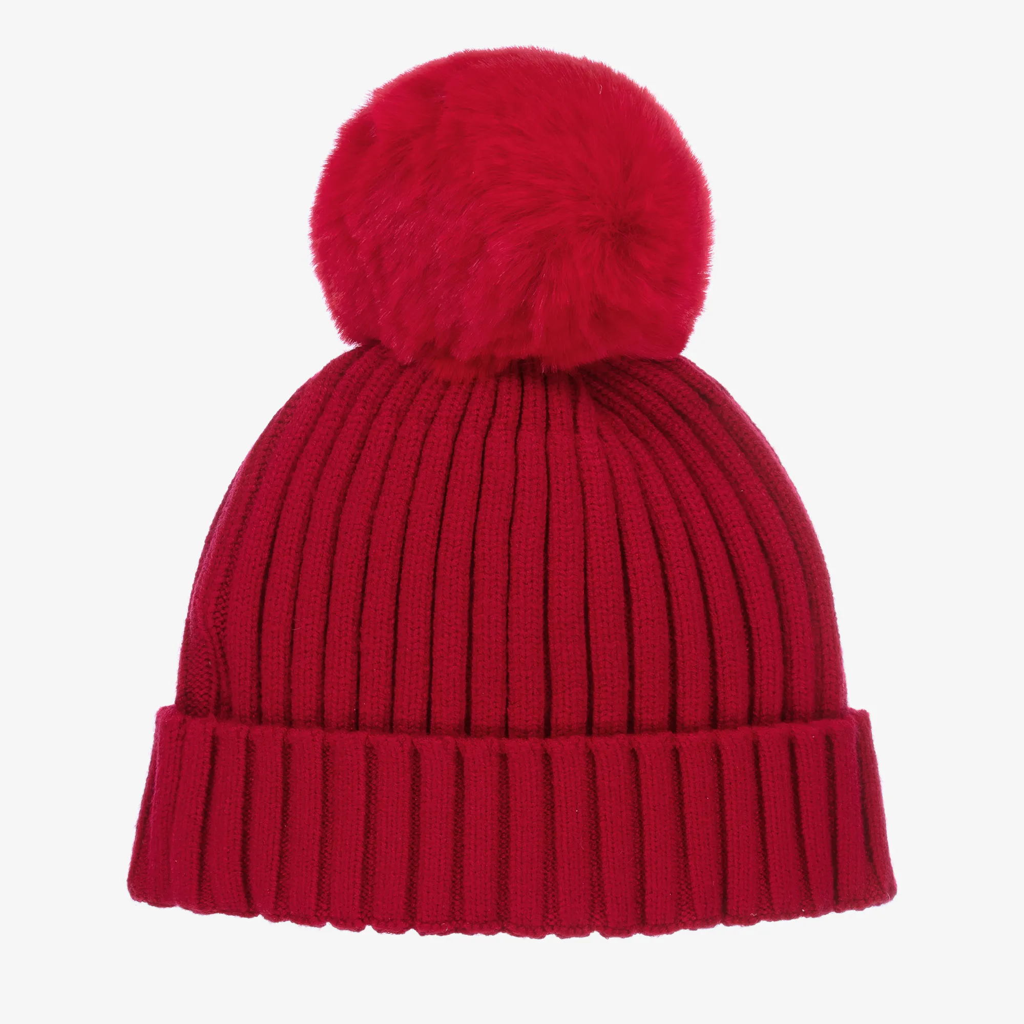 Boys Red Knitted Bobble Hat