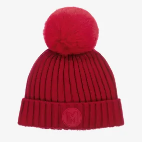 Boys Red Knitted Bobble Hat