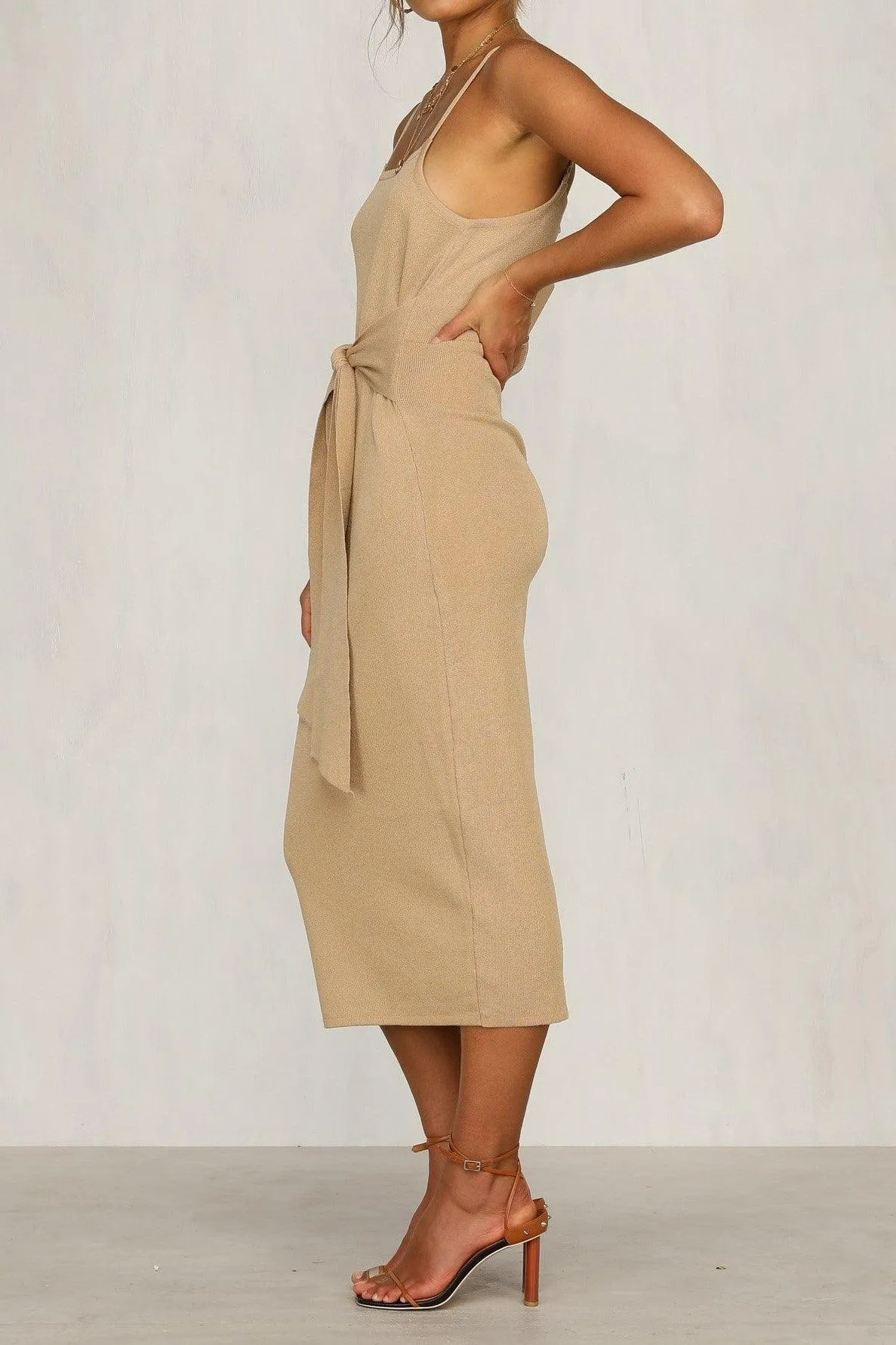 Beige Bradbury Midi Dress