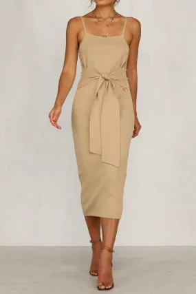 Beige Bradbury Midi Dress