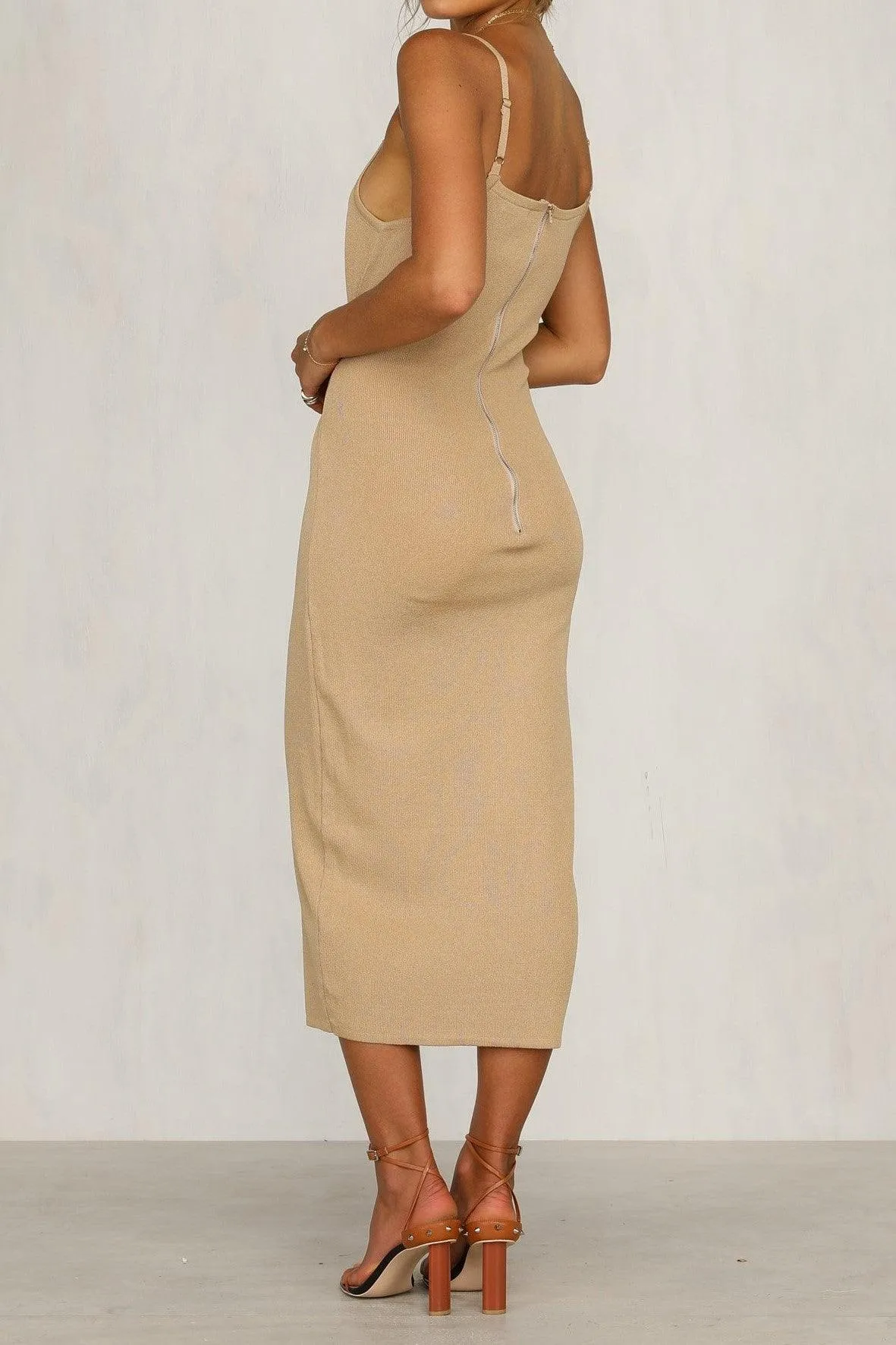 Beige Bradbury Midi Dress