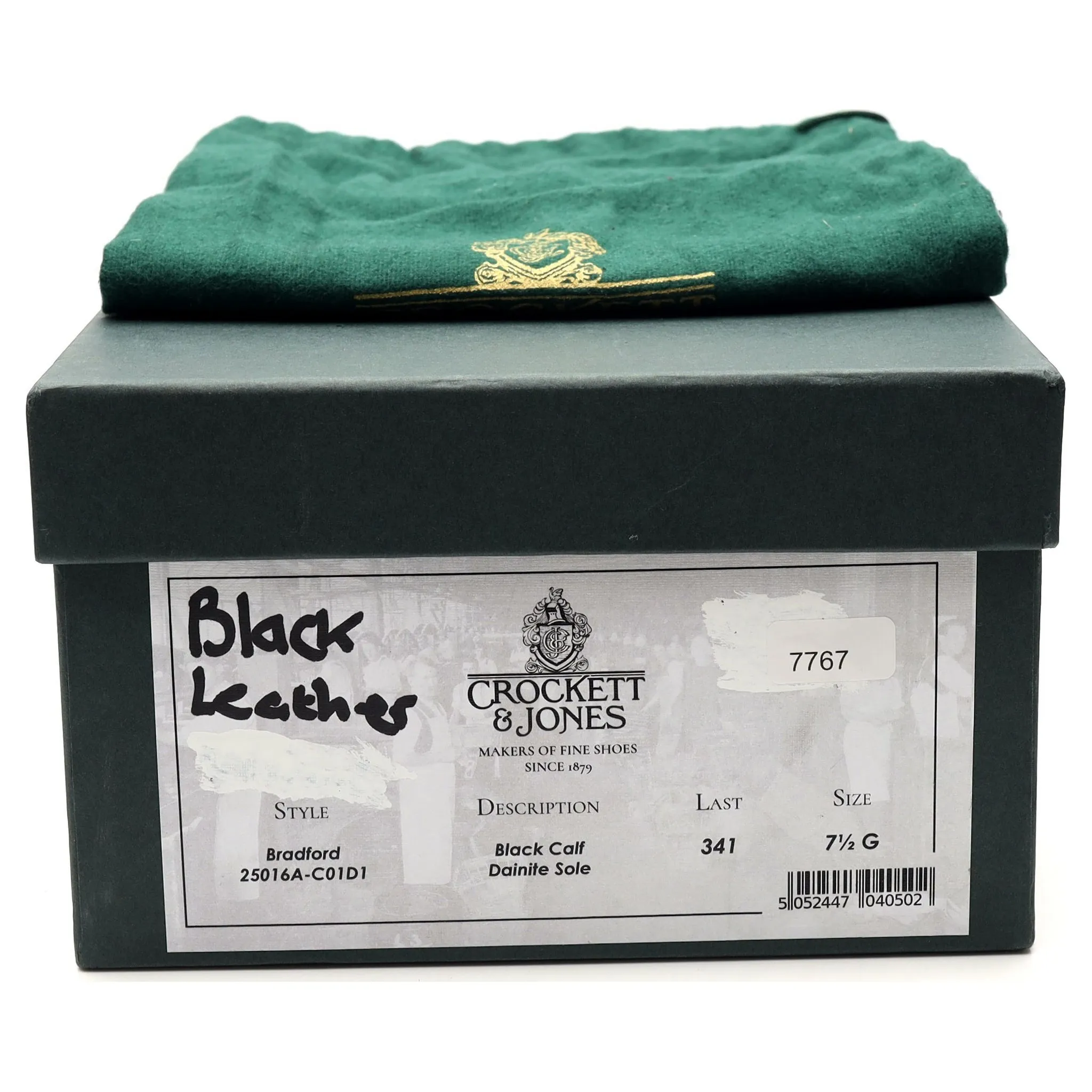 'Bradford' Black Leather Derby UK 7.5 G