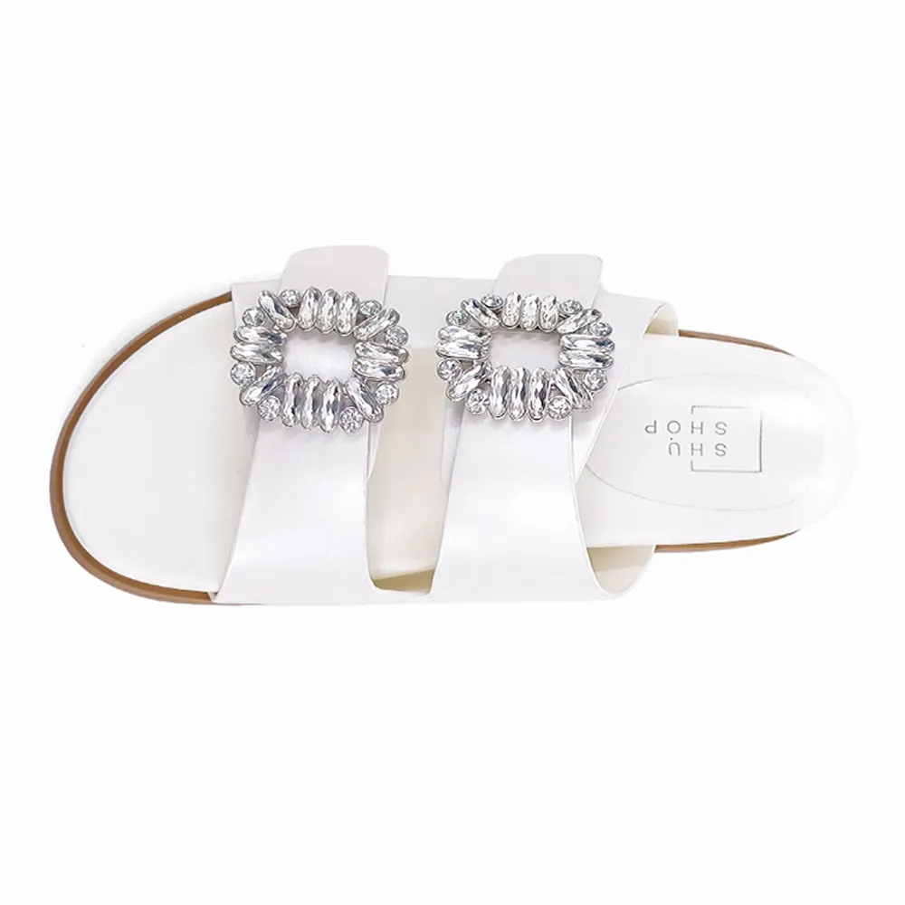 Bridget Rhinestone Slide Sandals