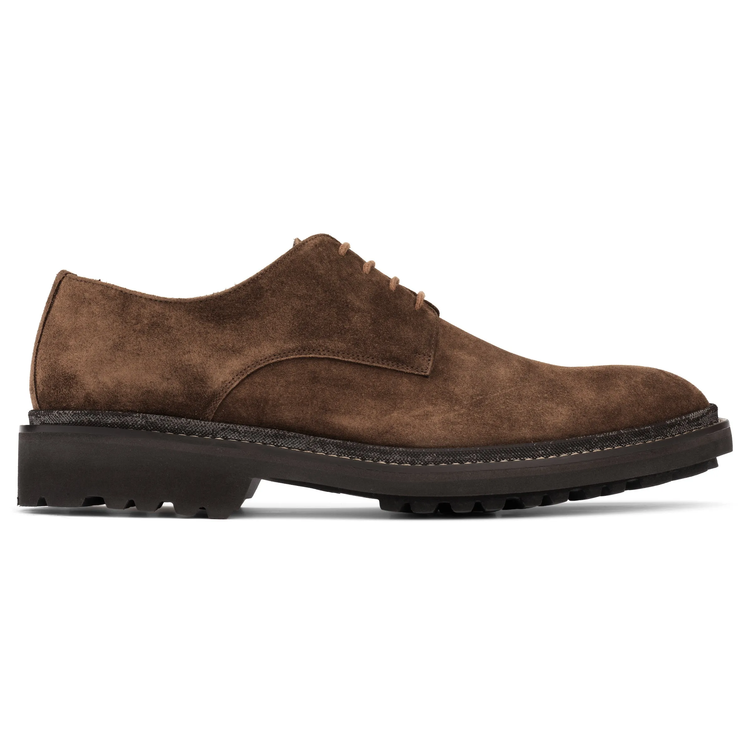 Brookdale Mid Brown Suede Lug Sole Derby