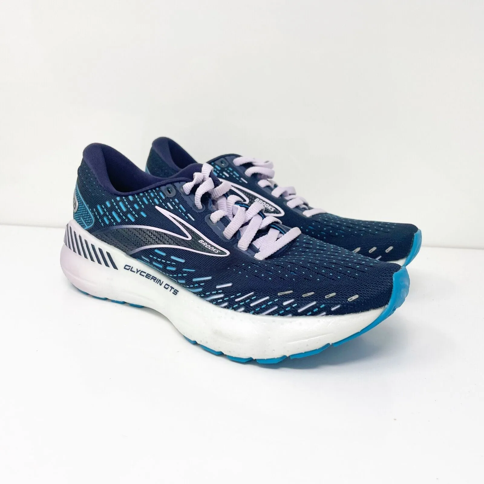 Brooks Womens Glycerin Gts 20 1203701B499 Blue Running Shoes Sneakers Size 6B