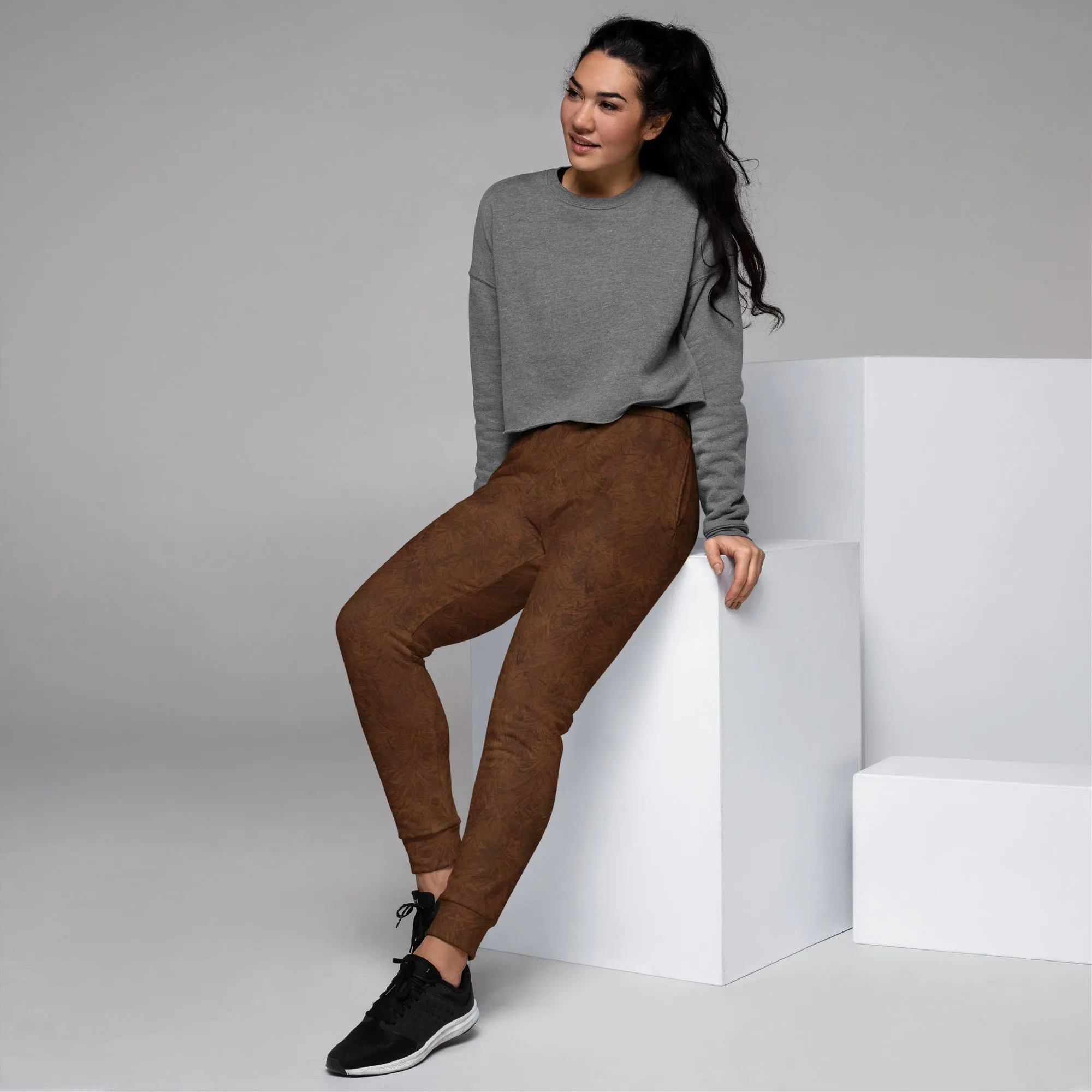 Brown Fur Print Women's Slim Fit Joggers