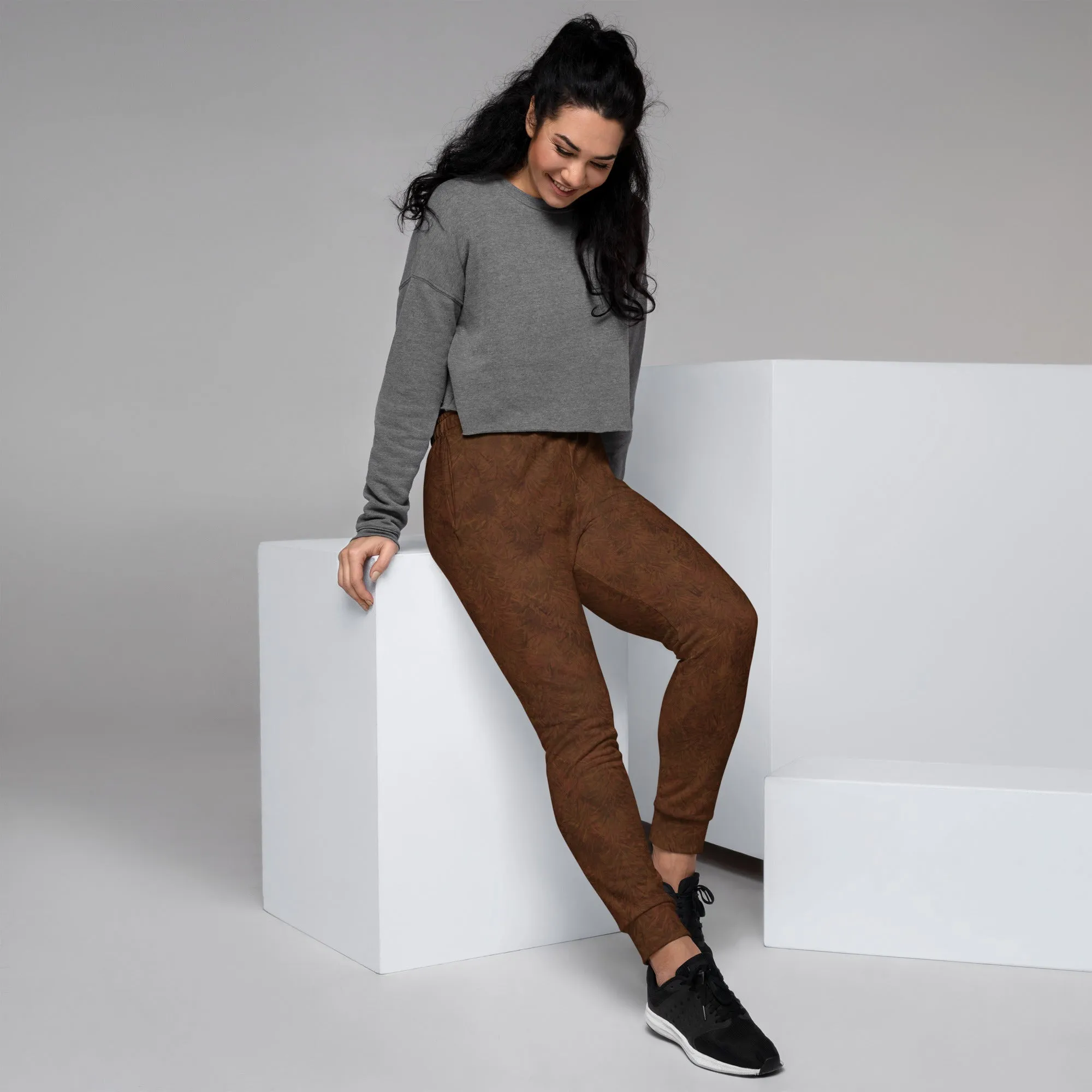 Brown Fur Print Women's Slim Fit Joggers