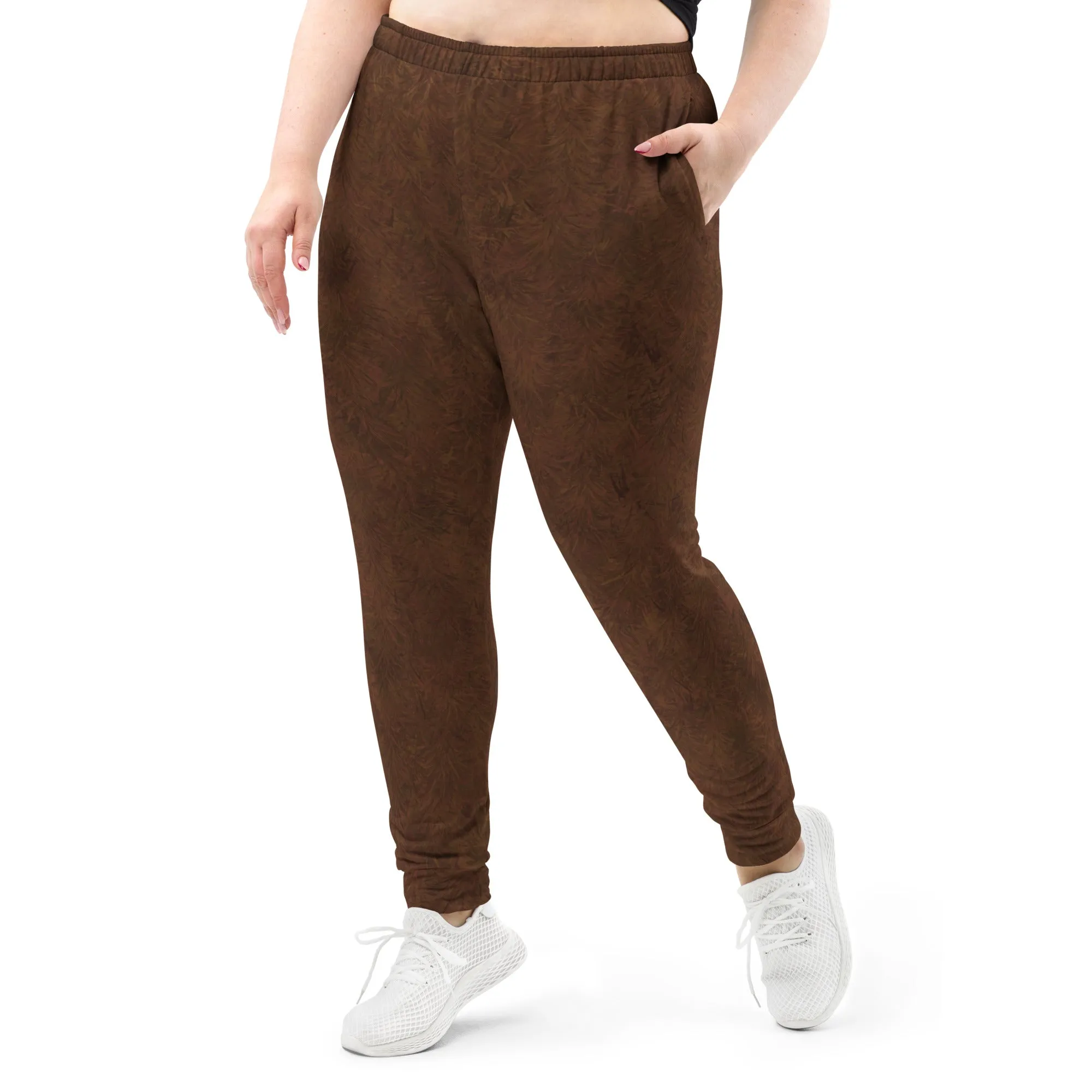 Brown Fur Print Women's Slim Fit Joggers