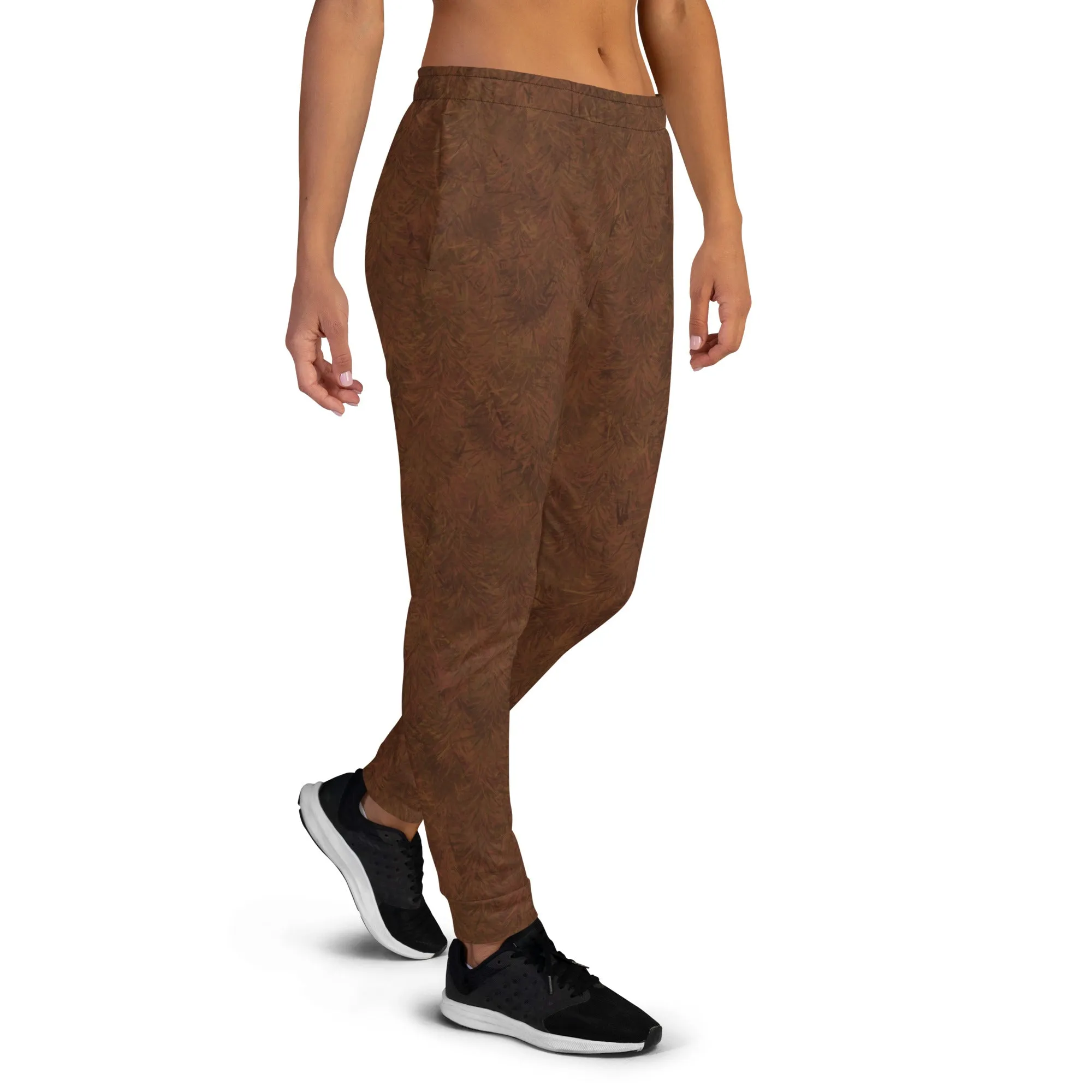 Brown Fur Print Women's Slim Fit Joggers