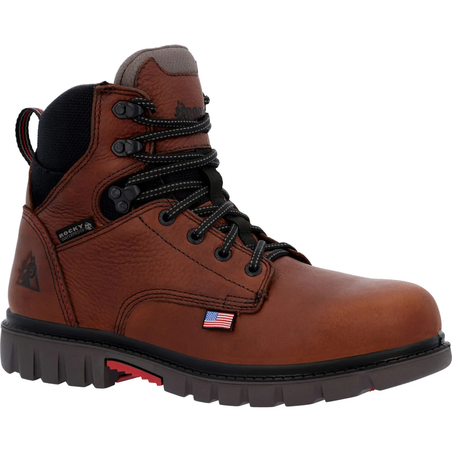 Brown Leather Work Boots - Rocky Men's WorkSmart WP CT Boots