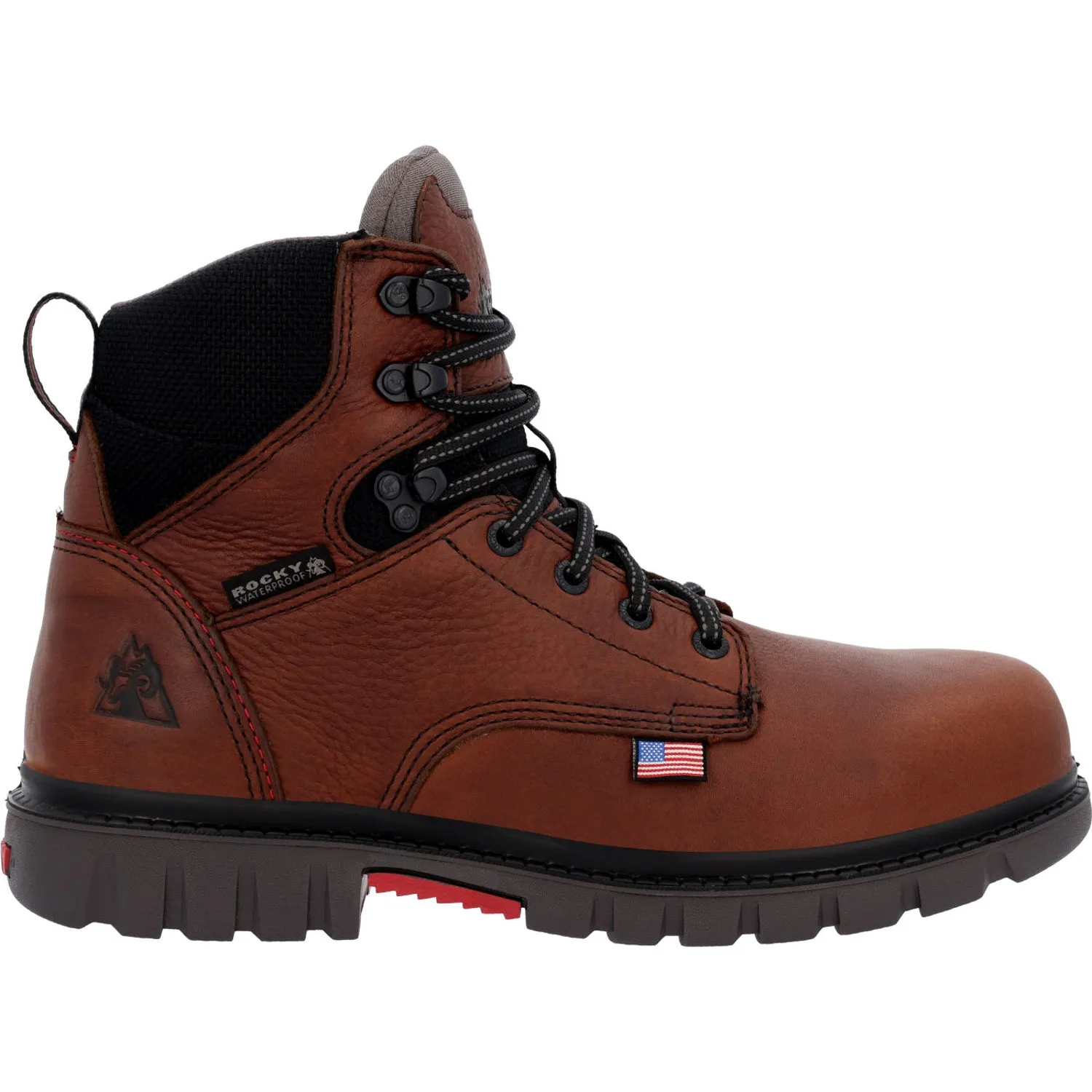 Brown Leather Work Boots - Rocky Men's WorkSmart WP CT Boots