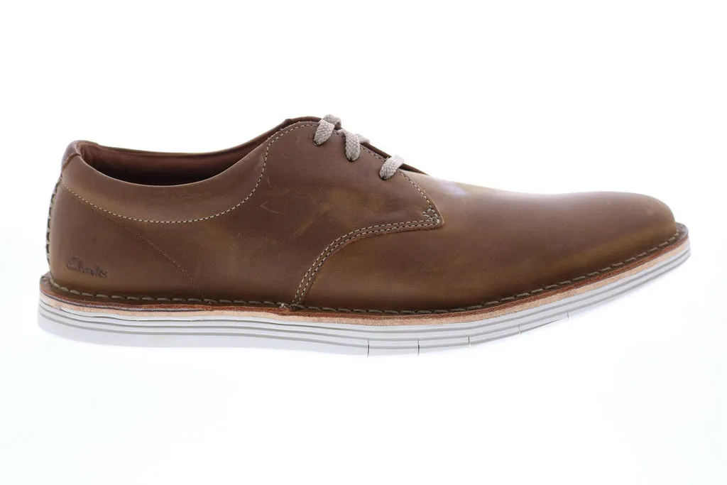 Brown Nubuck Plain Toe Oxfords for Men