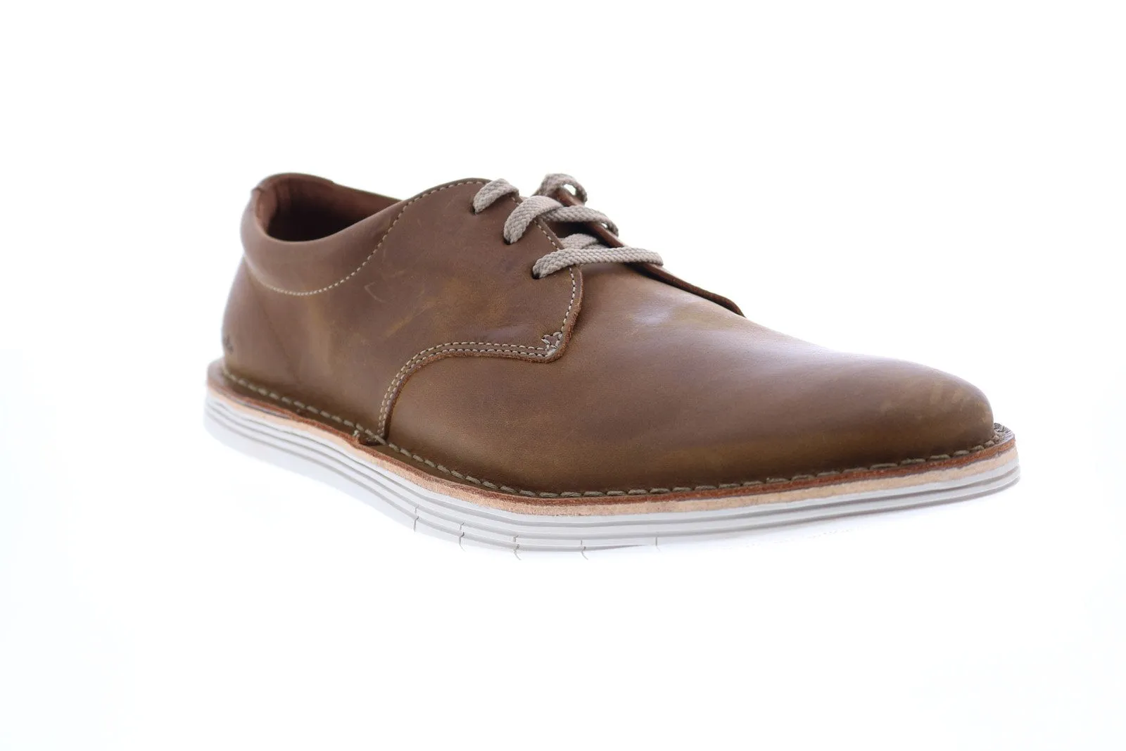 Brown Nubuck Plain Toe Oxfords for Men