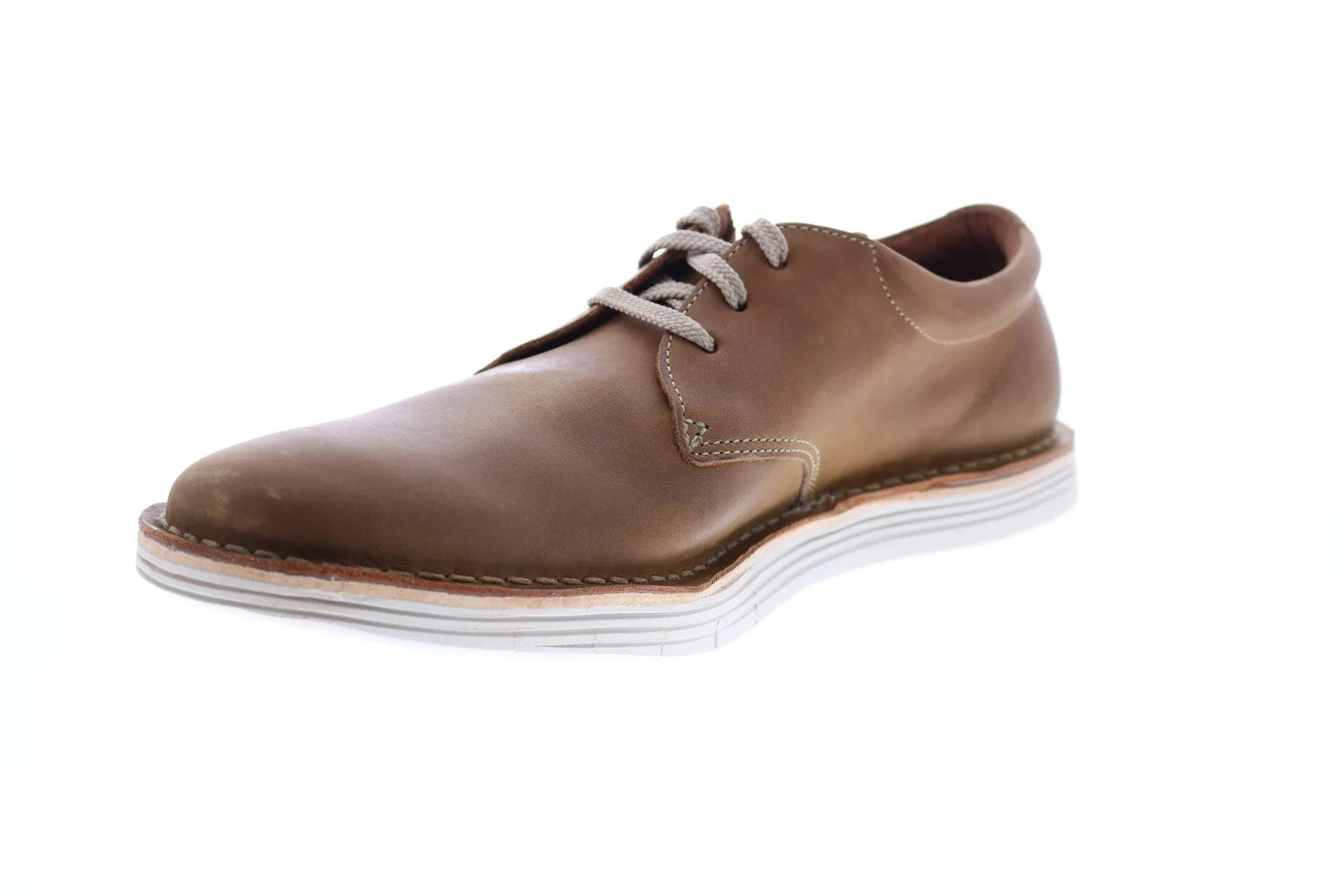 Brown Nubuck Plain Toe Oxfords for Men