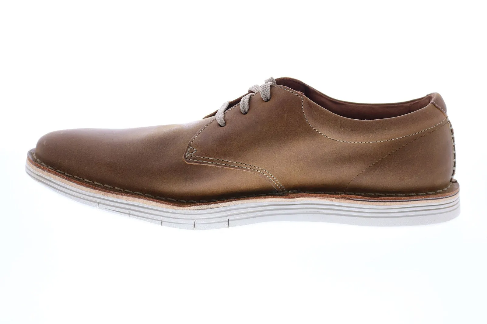 Brown Nubuck Plain Toe Oxfords for Men