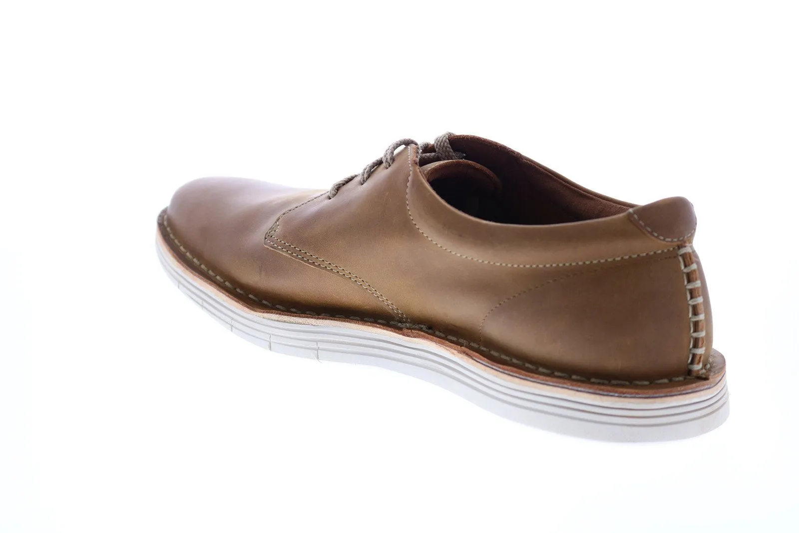 Brown Nubuck Plain Toe Oxfords for Men