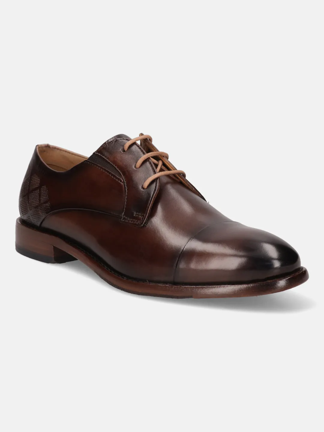 bugatti Brown Premium Leather Derby Shoes