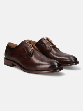 bugatti Brown Premium Leather Derby Shoes