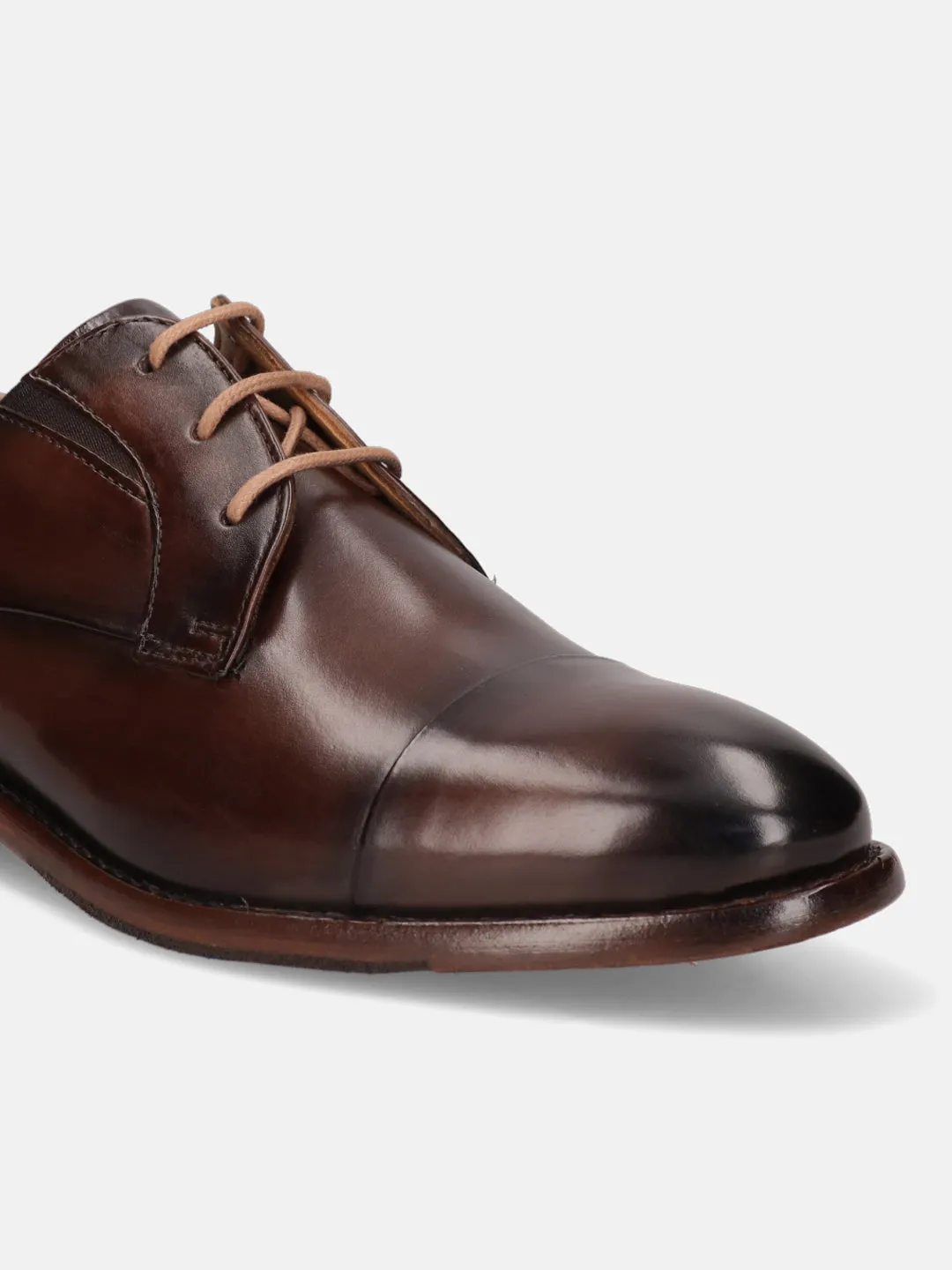 bugatti Brown Premium Leather Derby Shoes