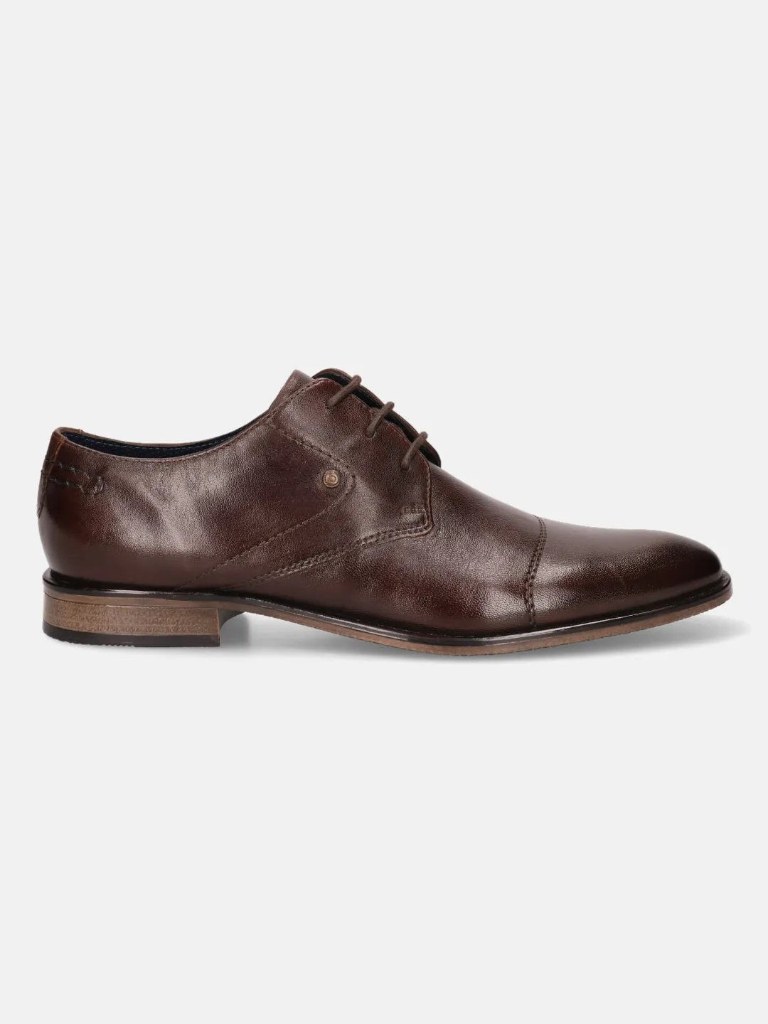 bugatti Brown Premium Leather Formal Derby Shoes