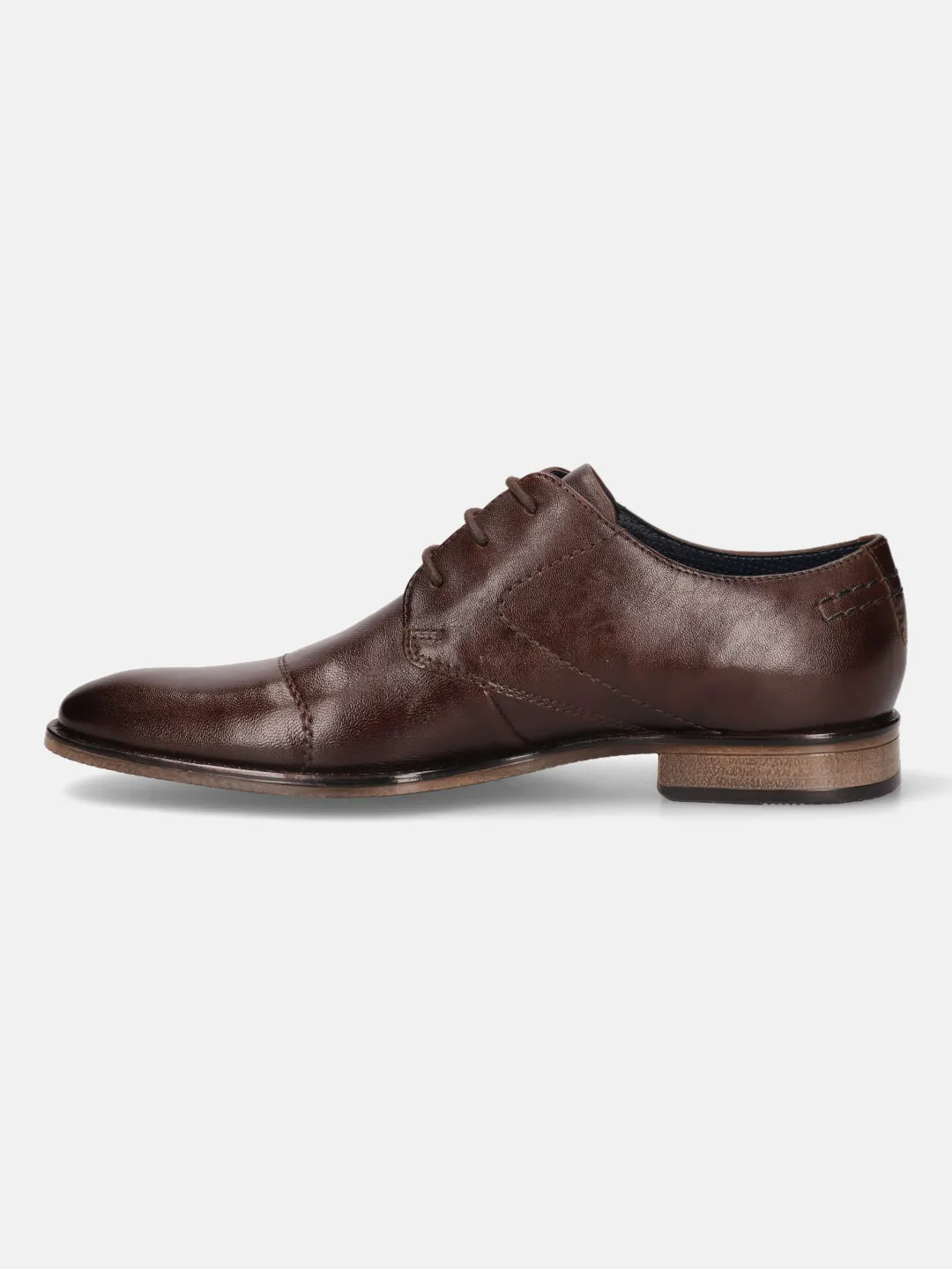 bugatti Brown Premium Leather Formal Derby Shoes