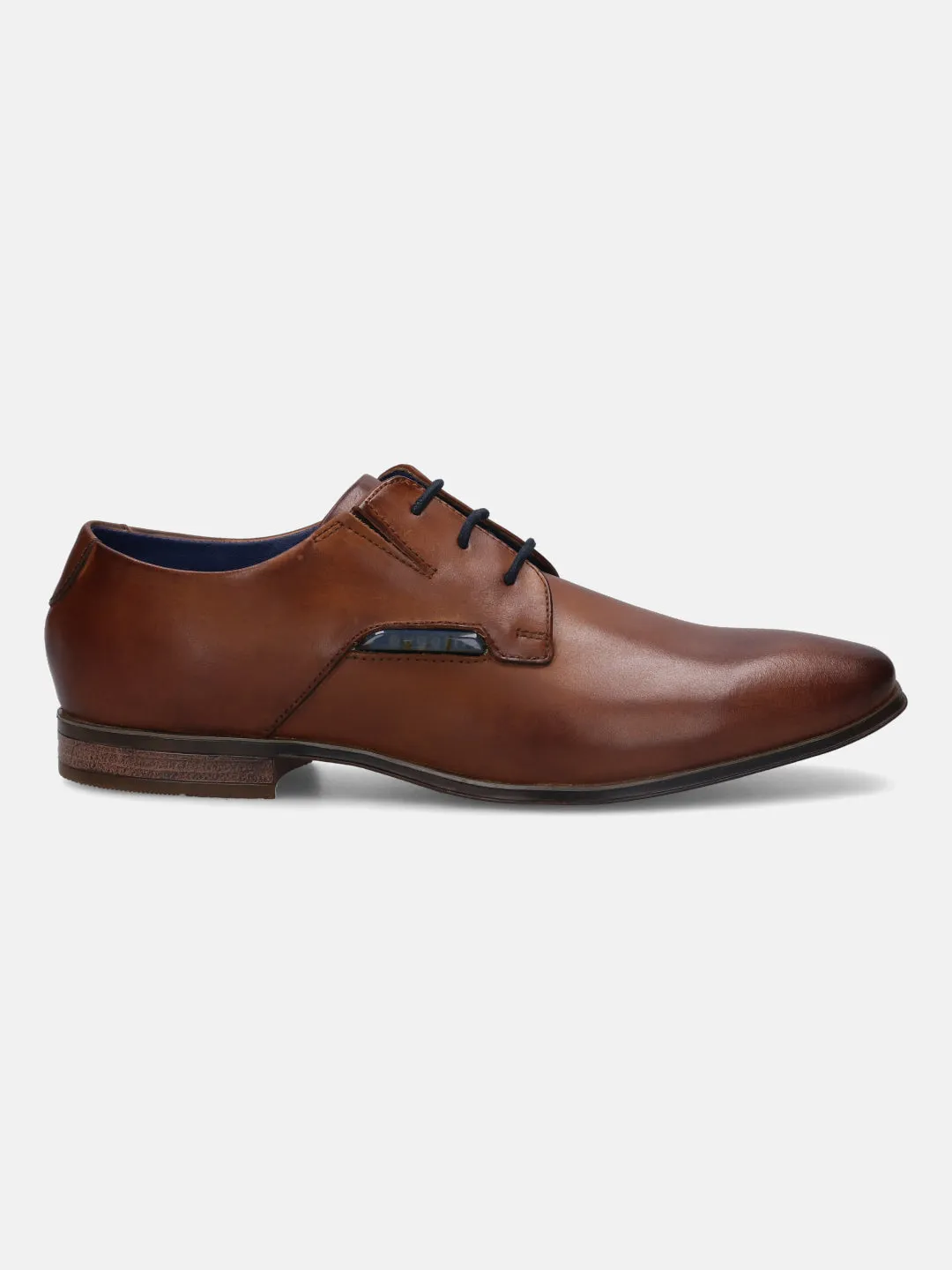 bugatti Cognac Premium Leather Derby Shoes