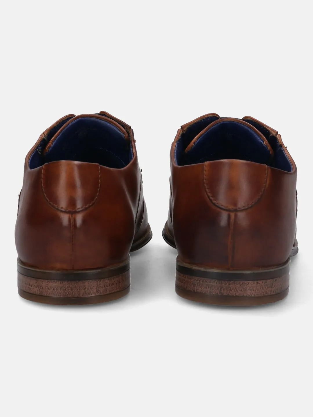 bugatti Cognac Premium Leather Derby Shoes