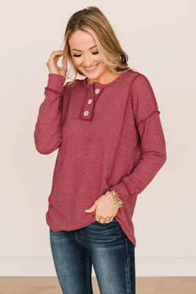 Burgundy Knit Top - Available For Purchase