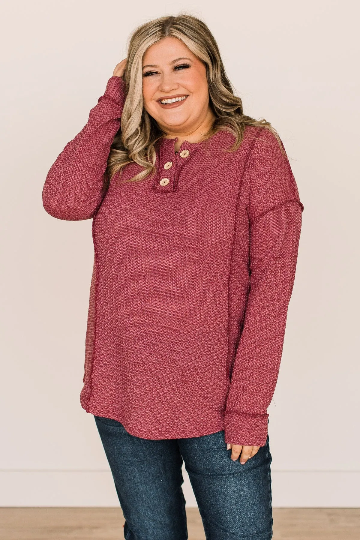 Burgundy Knit Top - Available For Purchase