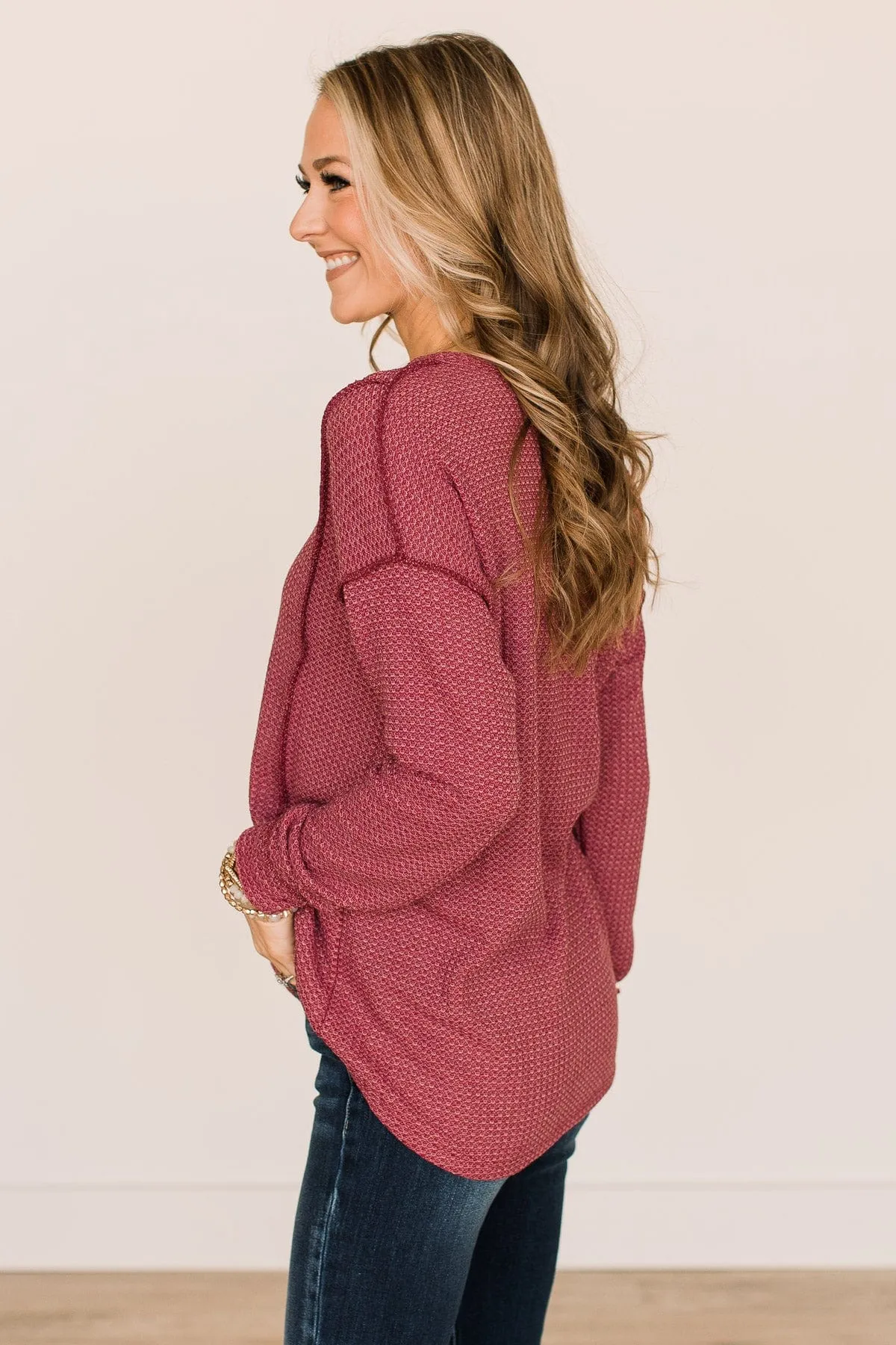 Burgundy Knit Top - Available For Purchase