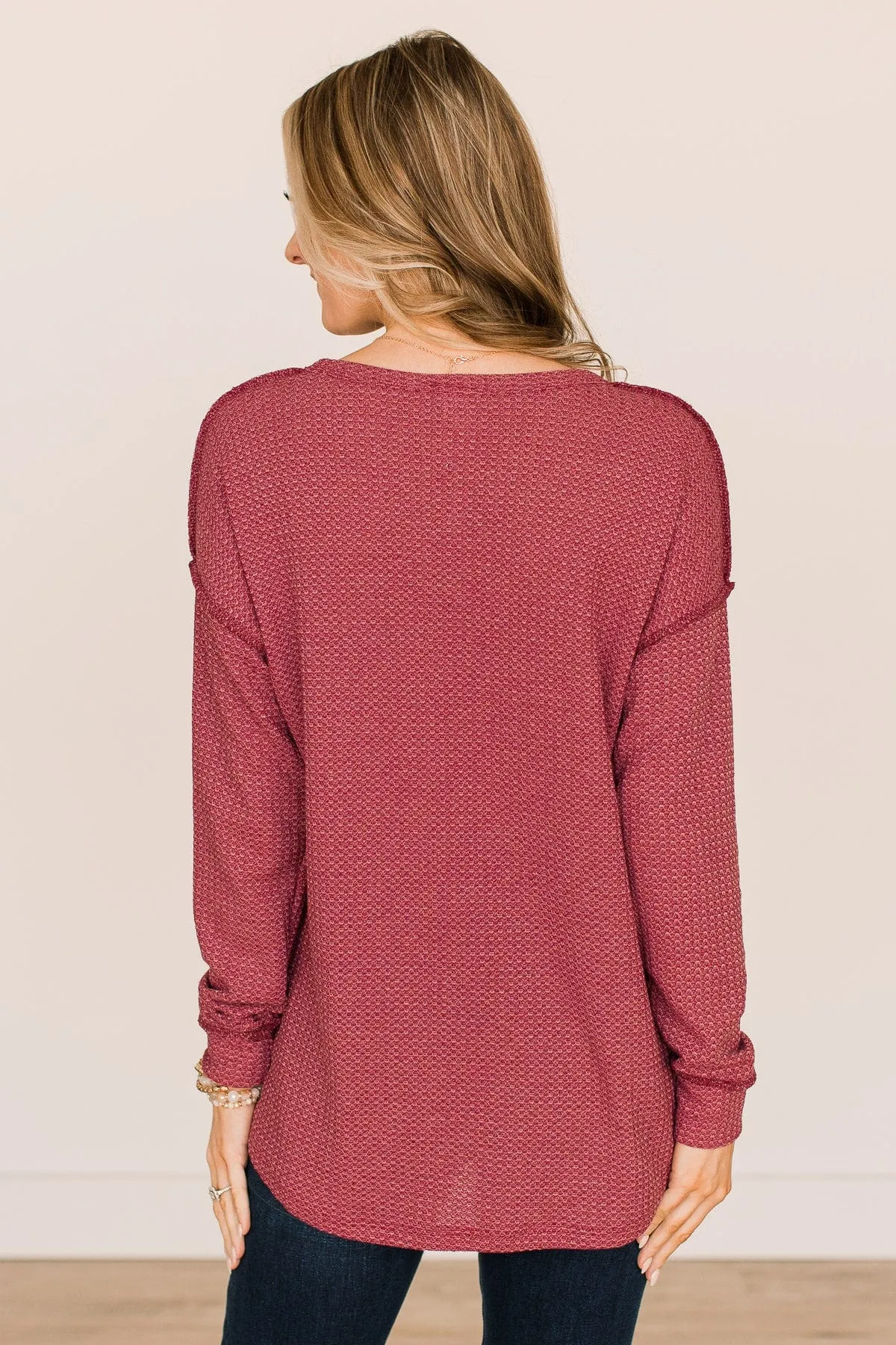 Burgundy Knit Top - Available For Purchase