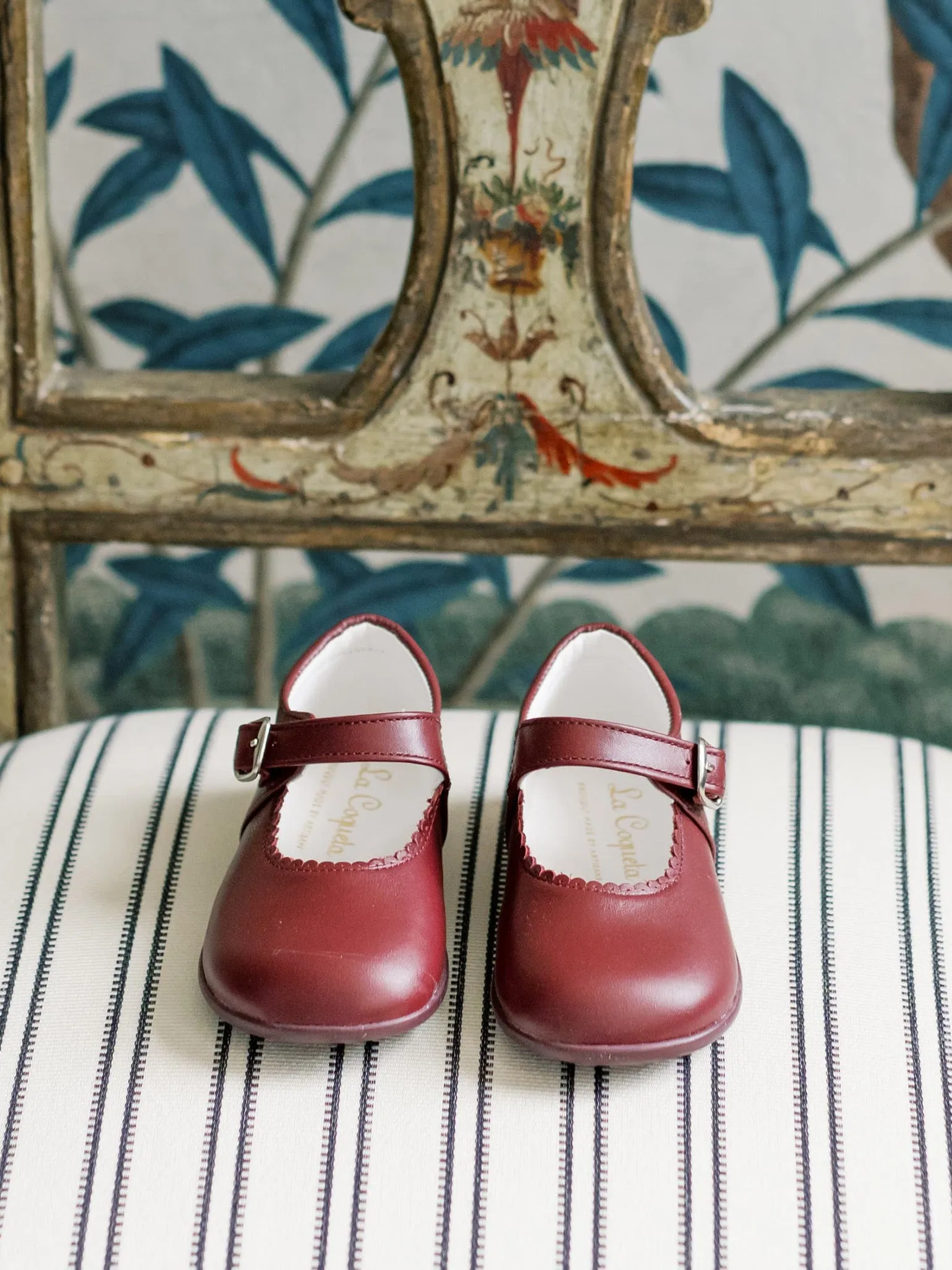 Burgundy Leather Toddler Mary Jane Shoes