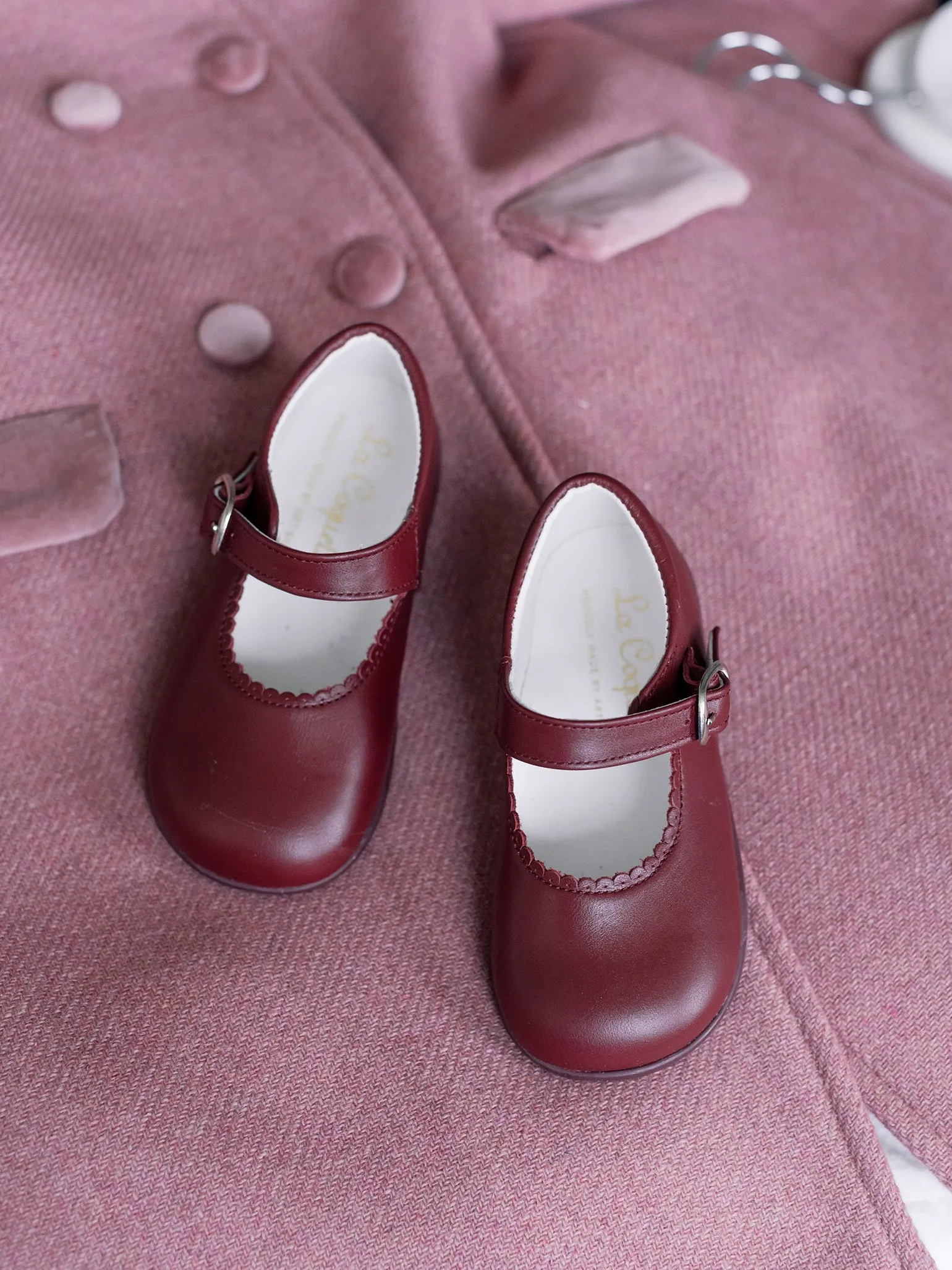 Burgundy Leather Toddler Mary Jane Shoes