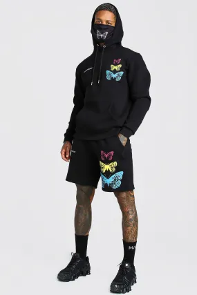 Butterfly Print Short Tracksuit | boohooMAN UK