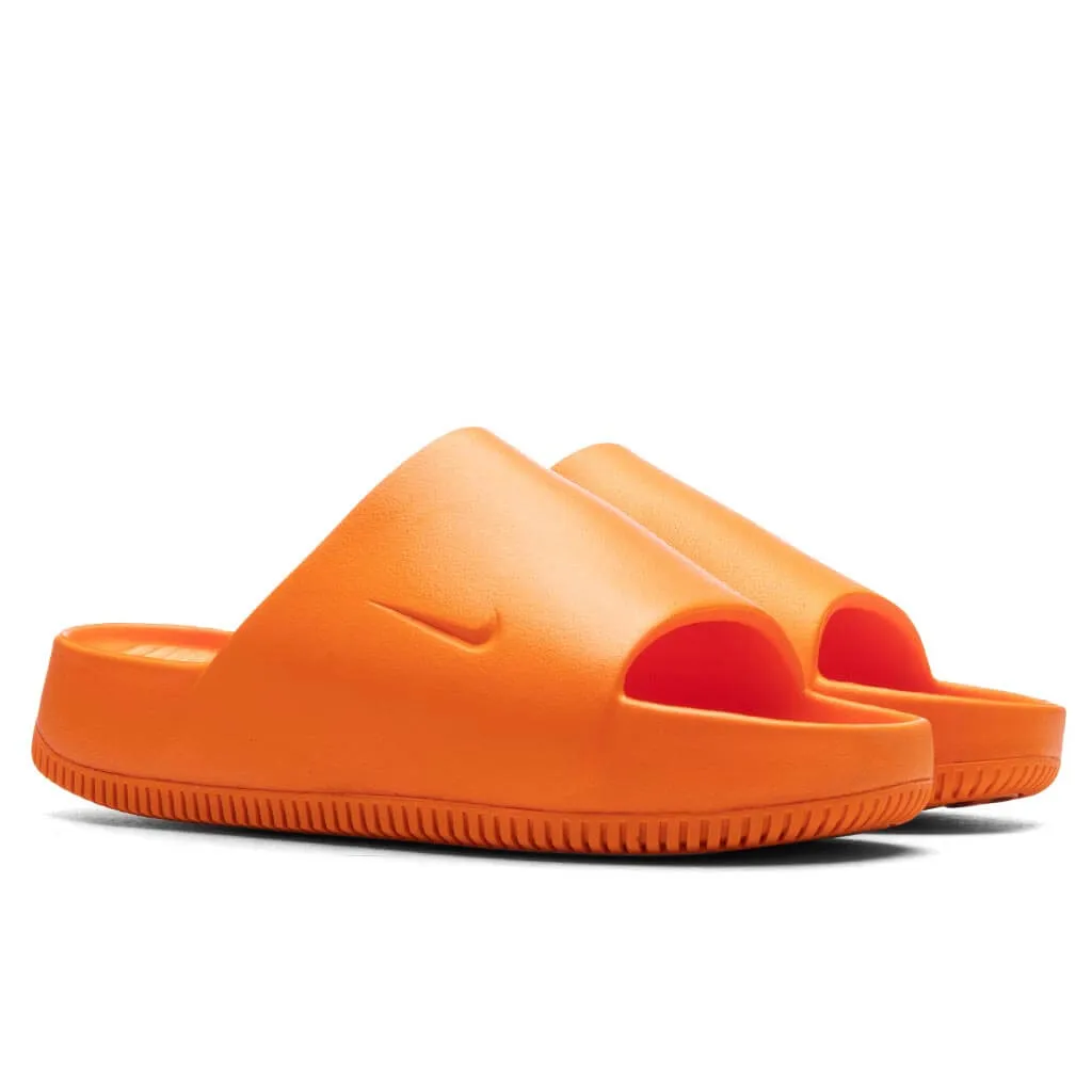 Bright mandarin slide sandals