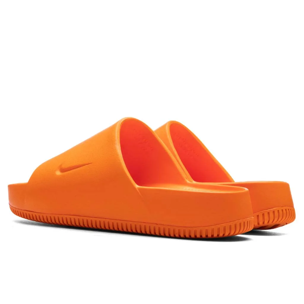 Bright mandarin slide sandals