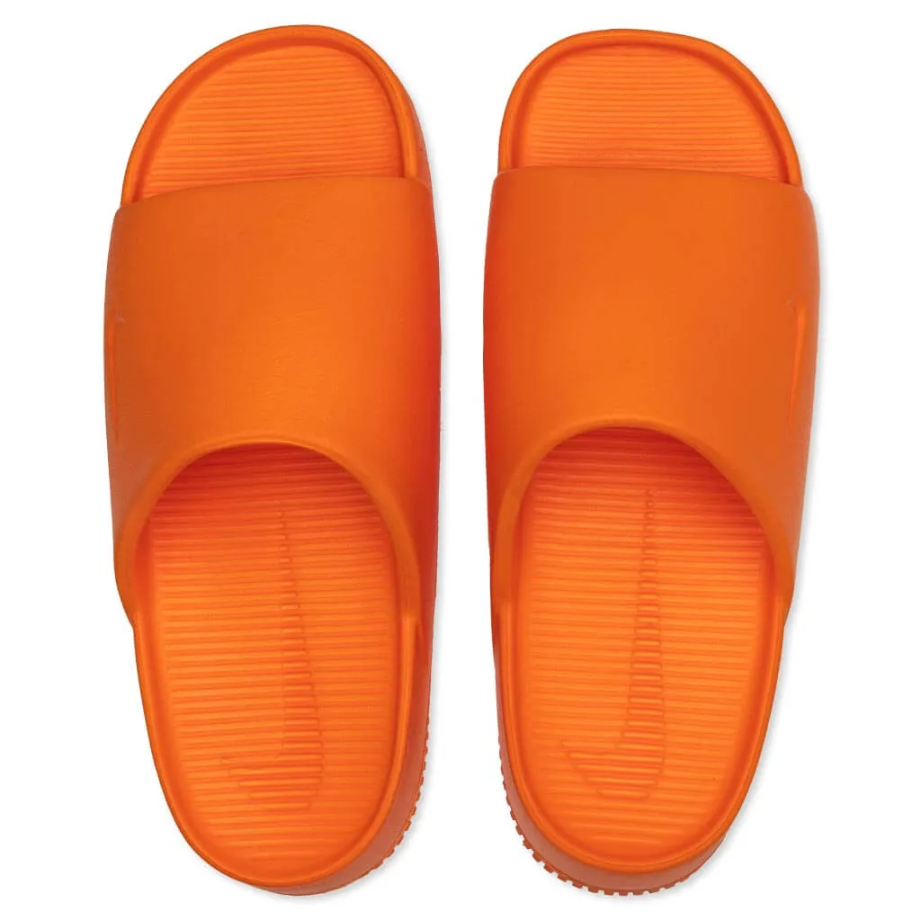 Bright mandarin slide sandals