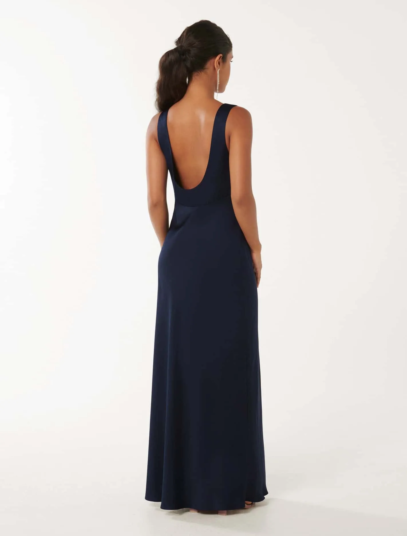 Cameron Petite V-Neck Satin Maxi Dress