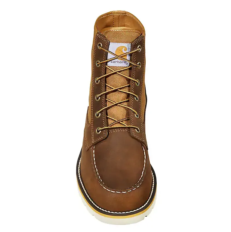 Carhartt 6 Inch Moc Toe Wedge Boot Brown Leather Nylon 10 Medium