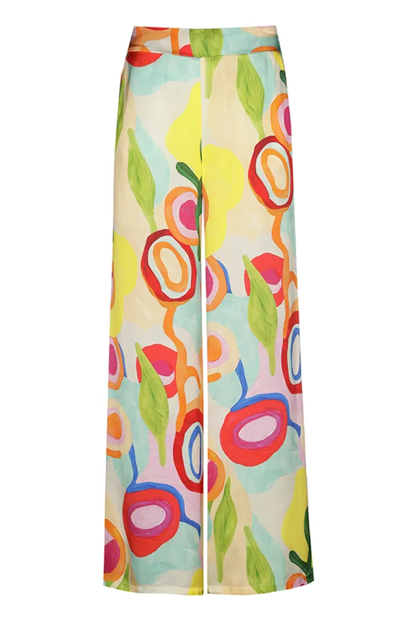 Caroline Biss MULTICOLOR PRINT LOOSE STRAIGHT TROUSERS