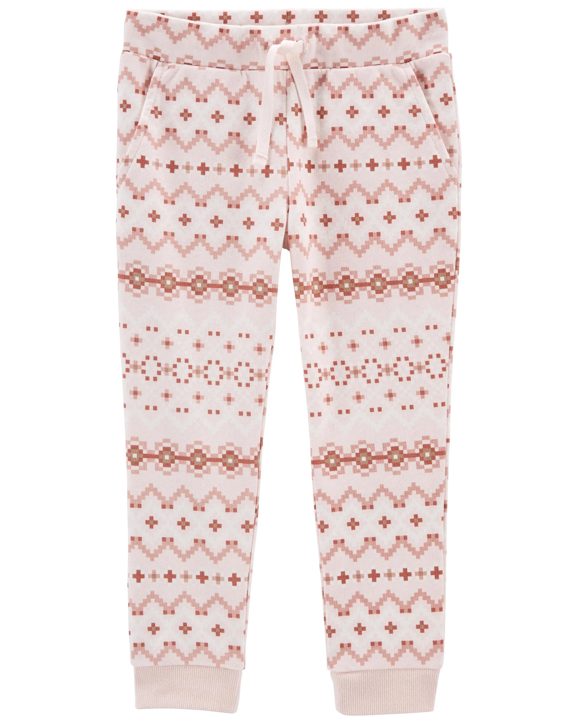 Carters Oshkosh Baby Pink Fair Isle Joggers