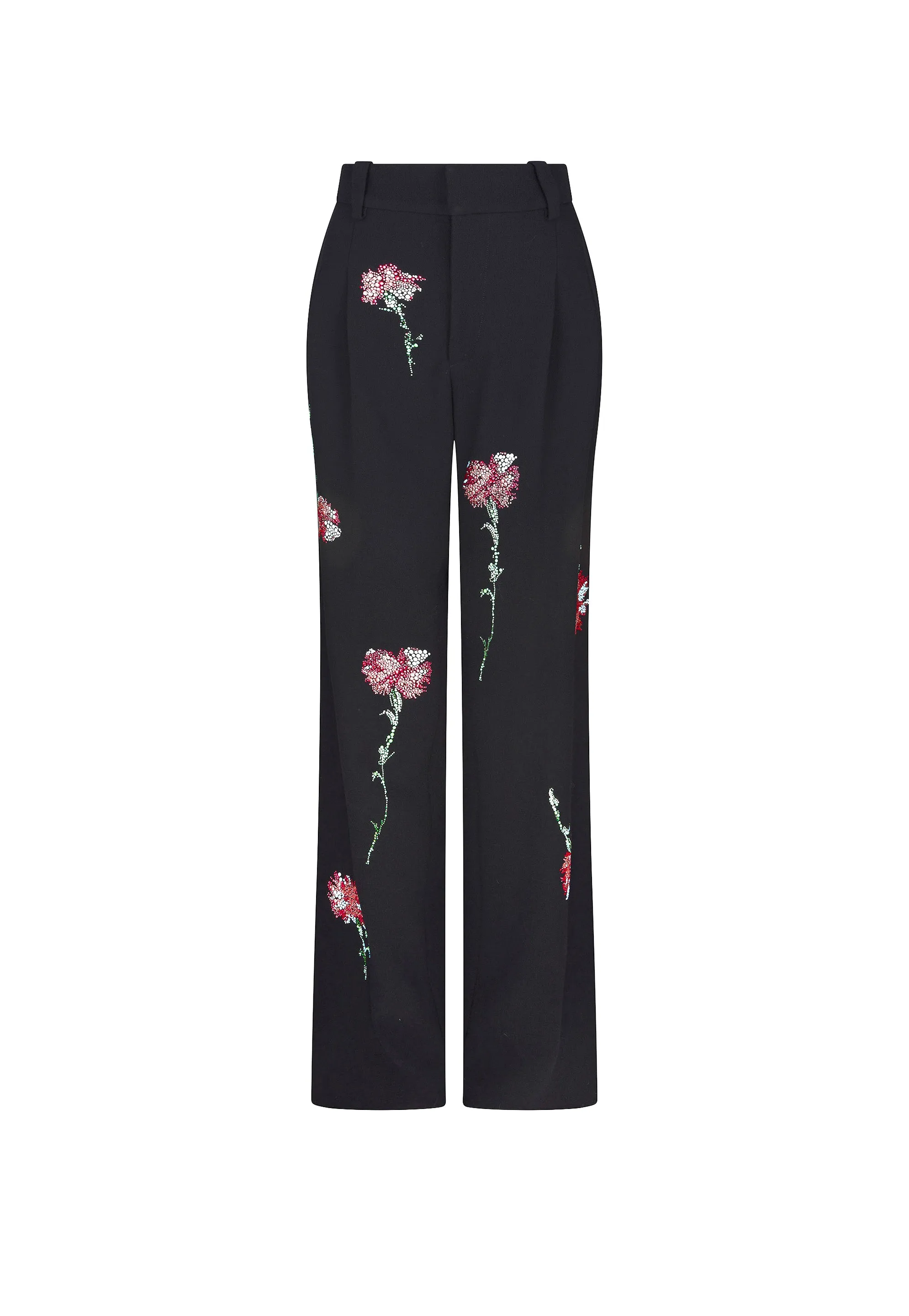 'CECIL BEATON PINK CARNATION' CRYSTAL BAGGY TROUSERS